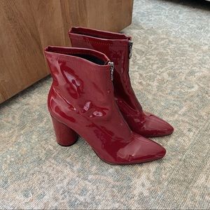 Patent Leather Red Boots